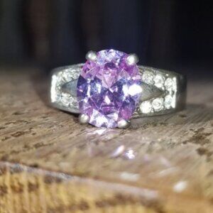 Vintage Amethyst Silver Ring, size 7
